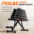 thumbnail image 2 of JOINSUN Adjustable Workout Bench for Home Gym, 795lbs Weight Capacity Foldable Bench Press, Black, 2 of 6