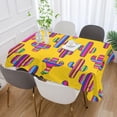 thumbnail image 5 of Mesican Stripe Cactus Yellow Rectangle Tablecloth, Dust Proof Anti Wrinkle Wipeable Table Cloth Tabletop for of Dinner Kitchen Wedding Holiday Party 54"x72" Home Decor, 5 of 7