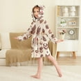 thumbnail image 4 of FORMRS Niños Bathrobe Unisex Hooded Robe Soft Plush Pajamas Sleepwear, Size 4-6T, Pink Cakes, 4 of 7