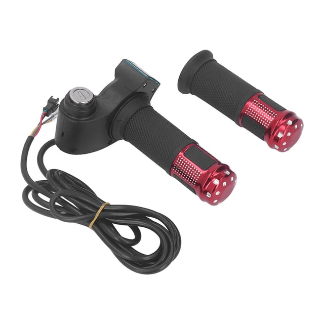 Electric Scooter Throttle Grip, 1Pair 10 Inch Handlebar Twist Throttle Grip With LCD Display Power Key Locker For Electric Bike Bicycle