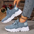 thumbnail image 6 of Women’s Lightweight Knit Sneakers, Breathable Mesh Walking & Running Shoes, Cushioned Platform Slip-On Trainers with Lace-Up Design for Daily Wear, Travel, Gym, Casual Street Style, 6 of 8