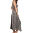 thumbnail image 4 of Sakkas Beverlee Embroidered Button Down Sleeveless Caftan Dress - Grey - S/M, 4 of 5