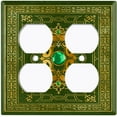 thumbnail image 3 of Metal Light Switch Plate Cover Elegant Forest Green Damask Frame FRA047, 3 of 13