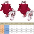 thumbnail image 7 of Newborn Infant Baby Girl outfits Floral Pants Long Sleeve Cotton Ribbed Bodysuit Romper 3PCS Clothes Set, 7 of 7