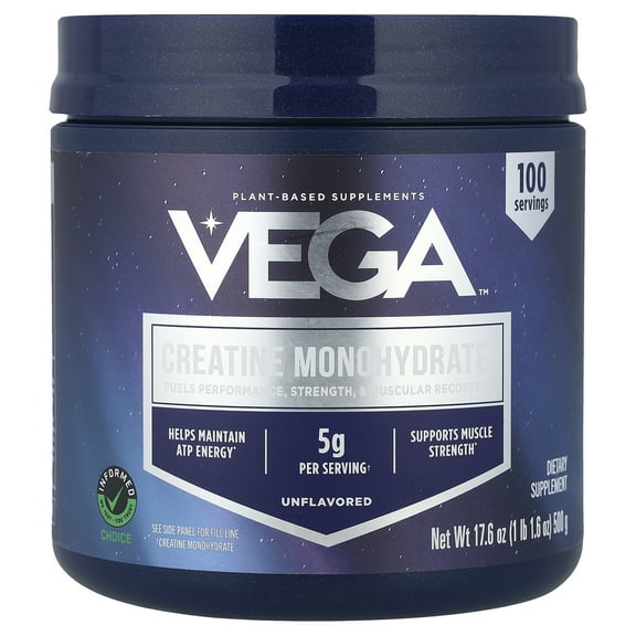 Vega Creatine Monohydrate, Unflavored, 1 lb 1.6 oz (500 g)