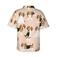 thumbnail image 3 of Fotbe Beagle Dog On Brown Hawaiian Shirt For Men Unisex Summer Beach Casual Short Sleeve Cotton Linen Button Down Shirts-Large, 3 of 9