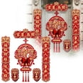 thumbnail image 2 of TIELUTT Spring Festival Couplet Set Symbolizing Luck and Fortune Creating A Strong Festive Atmosphere and Welcoming Star Flag Flags on 5x8 Putting Flags Halloween Banner under 5 Sequin Banners Craft, 2 of 4