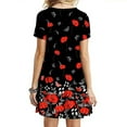 thumbnail image 3 of Frostluinai Summer Dresses For Women Plus Size Dress Casual Printed Tshirt Dresses Loose Short Sleeve Boho Beach Dress Crew Wedding Guest Dresses Sundresses Club Dresses, 3 of 5
