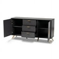 thumbnail image 3 of Baxton Studio Kelson Modern and Contemporary Dark Grey and Gold Finished Wood 2-Door Sideboard Buffet, 3 of 7