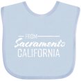 thumbnail image 3 of Inktastic From Sacramento California in White Distressed Text Boys or Girls Baby Bib, 3 of 4