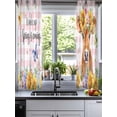 thumbnail image 2 of Spring Cow Sheer Curtains 54 Inch Length 2 Panels Set for Living Room/Bedroom, Summer Sunflower Botanical Pink Plaid Kitchen Curtains Grommet Semi-Sheer Curtains Drapes Window Treatments 42"x54"x2, 2 of 7