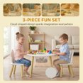 thumbnail image 4 of Qaba Kids Table and Chairs Set with Storage 3pc, White, 4 of 10