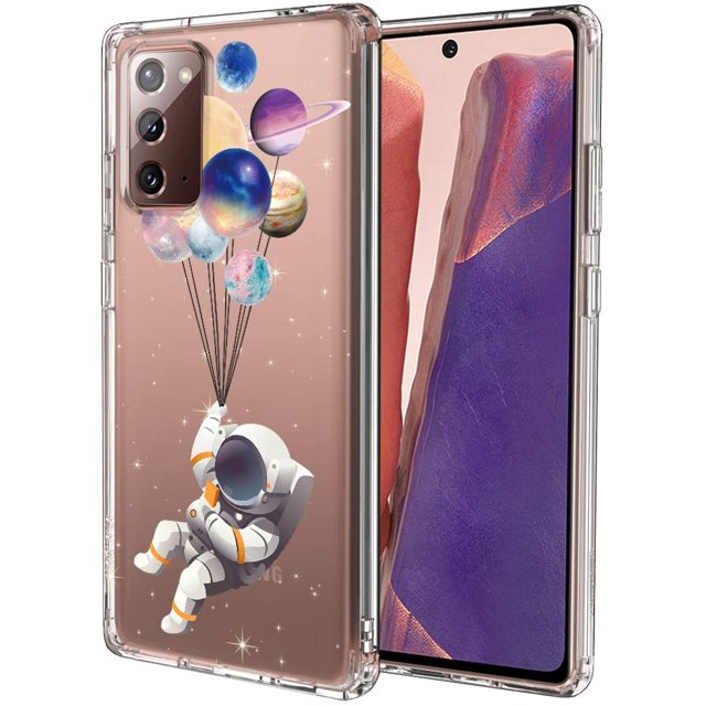 for Galaxy Note 20 Case,Galaxy Note 20 5G Case, Astronaut Crystal Clear Design Shock Absorption Bumper Soft TPU Cover Case for Samsung Galaxy Note 20 5G
