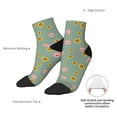 thumbnail image 6 of Rateoe Pig Face With Sunflower Pattern Quarter Crew Socks,Toe Seamed Ankle Socks,Cotton Cushioned Breathable Athletic Crew Sports Socks, 6 of 7