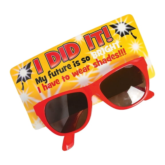Fun Express "I Did It" Graduation Sunglasses with Card - 12 Pieces