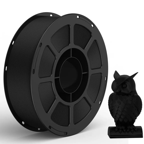 PETG 3D Printer Filament 1.75mm, Dimensional Accuracy /-0.02mm, 1KG Spool (2.2lbs), Fit for Most 3D FDM Printer(Black)