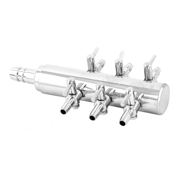 Aquarium 6 Way Outline Manifold Air Flow Pump Tubing Splitter Control Valve