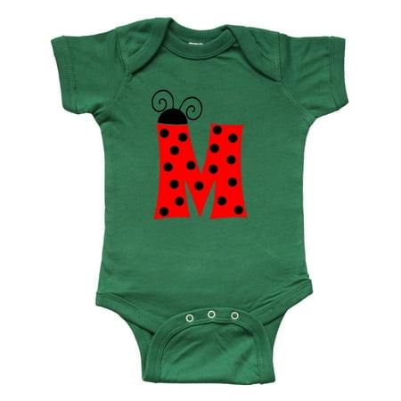 

Inktastic Cute Lady Bug Initial M Gift Baby Boy or Baby Girl Bodysuit