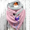 thumbnail image 2 of Women Flowers Butterfly Print Cotton Winter Warm Button Up Scarf, 2 of 3
