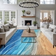 thumbnail image 4 of Blue Ombre Coastal Large Area Rugs for Bedroom Living Room, Soft Non Slip Carpet Bedside Rug, Summer Nautical Beach Ocean Seaside Rectangular Floor Cover Kitchen Accent Rug 8'x10' for Office, 4 of 9