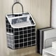 thumbnail image 5 of Bolsa colgante de tela para la pared 29x23cm | Organizador de bolsillo para puertas de lino de algodón – blanco, negro – bolso pequeño montado en la pared para entrada, oficina, hogar, fácil de, 5 of 6