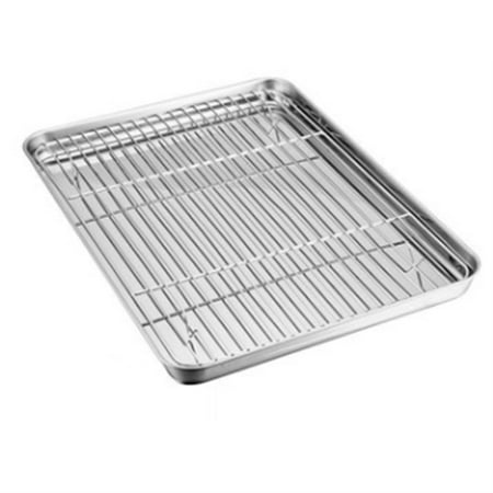 

Dedicated Double-Layer Stainless Steel Baking Tray for Household Ovens Grid Oil Filter Food Tray Bakeable Cooling Rack