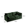 thumbnail image 3 of 76.7" Deep Seat Sectional Cloud Sofa Sleeper, 4 Seat Modular Couch Bed with 2 Ottomans & Soft Pillows, Modern Upholstered Loveseat Sofa for Living Room, Apartment, 3 of 9