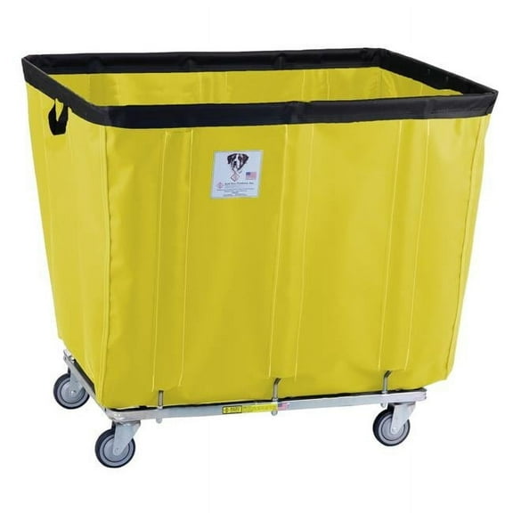 R&B Wire Products 406SOC-YEL 6 Bushel Vinyl Basket Truck All Swivel Casters, Yellow - 31 x 21 x 26.5 in.