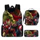 thumbnail image 1 of 3 unids/set de mochila de la serie Spiderman para estudiantes, estuche de lápices, bolso cruzado, arnés de cojín de aire para niños de superhéroe, mochilas escolares impermeables hola suerte unisex, 1 of 2