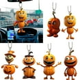 thumbnail image 2 of 2Pcs Halloween Pumpkin Car Keychain Vibrant Home Decoration Creative Wide Application Multifunctional Car Pendants, 2 of 10