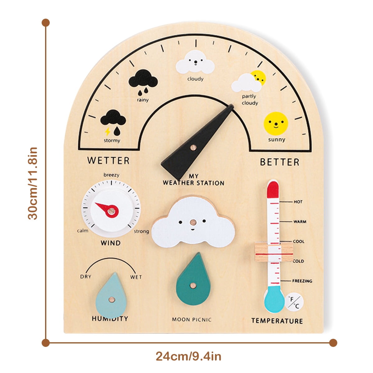 Buy Willstar Weather Watch Educational Wooden Weatherboard for Kids