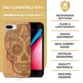 thumbnail image 7 of Case Yard Wooden Case Outside Soft TPU Silicone, Slim Fit Shockproof Wood Protective Phone Cover for Girls Boys Men and Women, Supports Wireless Charging Ice Skull Design case for iPhone-8-Plus, 7 of 7