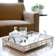 thumbnail image 2 of Efavormart 16"x12" Lace Blush/Rose Gold Metal Decorative Serving Trays with Handles, Rectangle Mirrored Vanity Trays for Party, Wedding Tray, Kitchen Decoration, and Sweets Farmhouse Tray, 2 of 10
