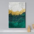 thumbnail image 2 of wall26 Canvas Print Wall Art Teal, Gold, White Paint Stroke Stripes Abstract Shapes Illustrations Modern Art Decorative Minimal Relax/Calm Zen for Living Room, Bedroom, Office - 16x24 inches, 2 of 5