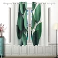 thumbnail image 2 of Eucalyptus Leaves Curtains Grommet Black Out 63 Inch Length Curtain Drapes for Bedroom Living Room 2 panels set, 2 of 5