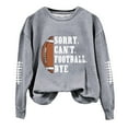thumbnail image 2 of BODOAO Game Day Sweatshirts Women Football Sweatshirt Football Rugby T-Shirts Casual Game Day Fan Pullover Top Funny Football Shirts for Women Football Mom Sweatshirt Crewneck Sweatshirt Grey S, 2 of 4