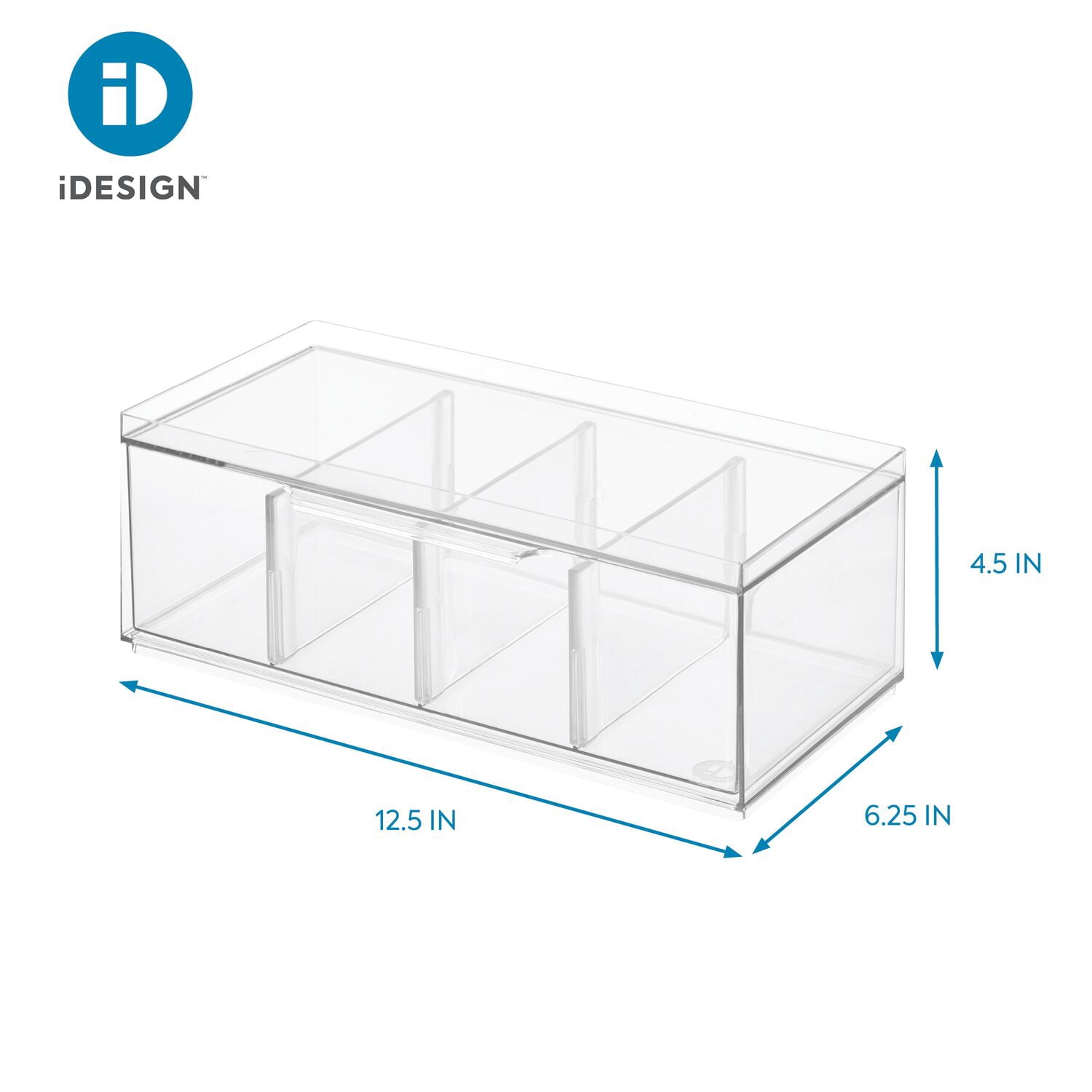 iDesign Crisp Tea Storage Organizer, Clear