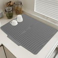 thumbnail image 5 of 2025 Silicone Dish Drying Mat for Kitchen Counter, Extra Large Dish Drying Pad, Built in Drain Kitchen Drying Mat, Heat & Water Resistant Silicone Dish Drying Mats, 5 of 7