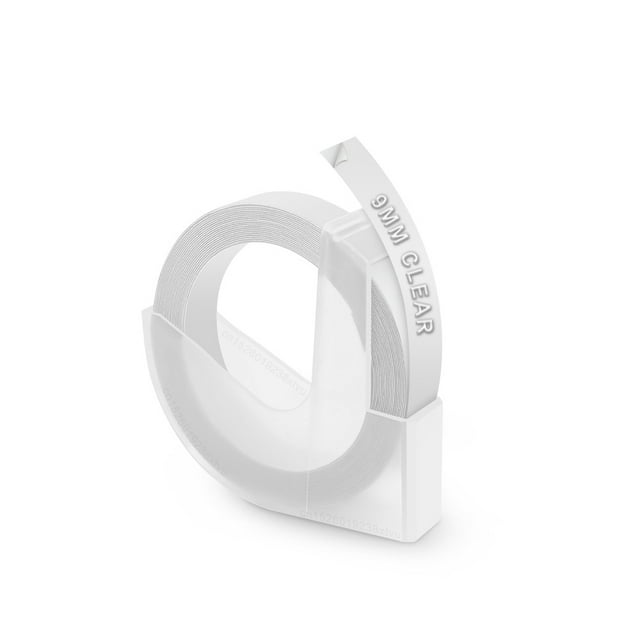 9mm 3D Label Tape Compatible for Dymo 3D Embossing Tape Plastic Printer Ribbon for Dymo 12965 Label Maker Motex E101 B90 Labeler Clear 9mm