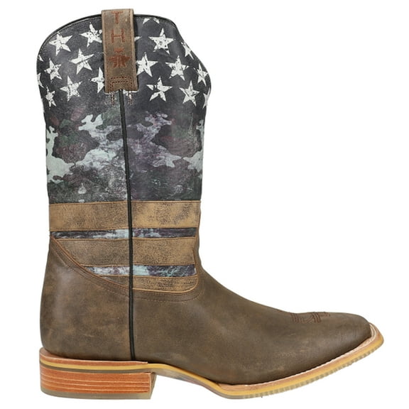 Tin Haul Mens Freedom Patriotic Square Toe Pull On Cowboy Mid Calf Boots