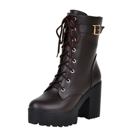 OJSFQUFP Ankle Boots for Women Round Retro Casual Toe Boots for Women Boots Leather Shoes Tassel Women Boots Comfortable Fall Shoes Boots with Heels Brown 38