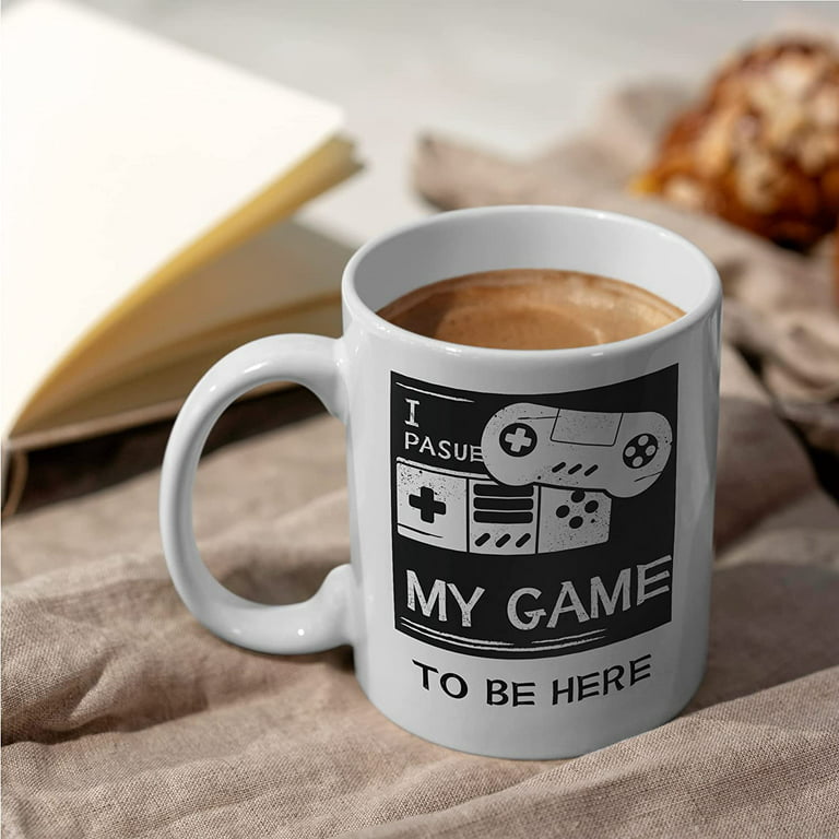 Funny Sarcasm Coffee Cup,I Pause My Game To Be Here,Fun for Morning Hot and  Cold Coffee-Best and Black Tea!,Best Gift Funny Coffee Mugs,Sarcastic
