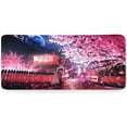 thumbnail image 6 of Japanese Sakura Anime Extended Mouse Pad 35.4x15.7 Inch XXL Pink Cherry Blossom Flower Non-Slip Rubber Base Large Mousepad Stitched Edges Waterproof Keyboard Mouse Mat Desk Pad for Office Home Game, 6 of 6