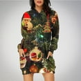 thumbnail image 1 of TIMIFIS Robe Chandail à Capuche pour Femmes Imprimé de Noël Manches Longues Ample avec Poches, 1 of 6