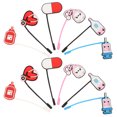 thumbnail image 1 of KAKOWELY 12 fundas para pajitas con formas encantadoras, tapones para pajitas de uso diario, protectores para pajitas, 1 of 5
