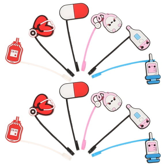 KAKOWELY 12 fundas para pajitas con formas encantadoras, tapones para pajitas de uso diario, protectores para pajitas