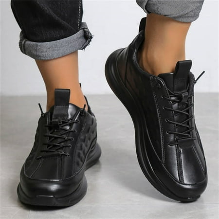 

NEGJ Mens Shoes Plus Size Leather Outdoor Sneakers Lace Up Non Slip Casua Shoesl Running Shoes