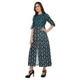 thumbnail image 3 of Moomaya Printed Front Slit A-Line Kurtis For Women Short Sleeve Summer Kurta, 3 of 5