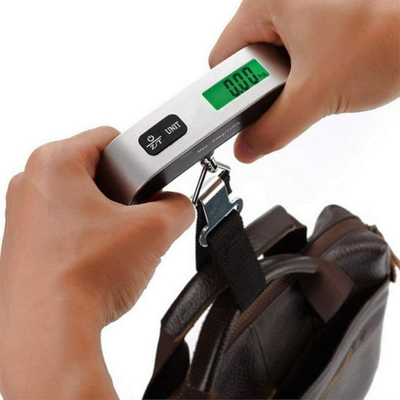 NOVELAR Handheld Luggage Weigher, 110 lb Limit and Green LCD Display, Simple One-Button Operation, Essential for Pre-Flight Suitcase Weighing