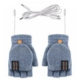 thumbnail image 1 of Sonducket Guantes calefactables de manopla recargable eléctrica de invierno Calentador de dedo completo y medio USB guantes y mitones Azul claro, 1 of 6